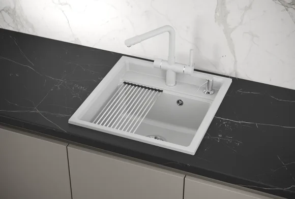 KS-5002, АРКТИК (БЕЛЫЙ) кухонная мойка, кварц KS-5002, АРКТИК (БЕЛЫЙ) кухонная мойка, кварц