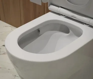 Унитаз-моноблок T1060 безободковый круговой смыв, сиденье тонкое ДП, арматура (с гофрой и подводкой) 