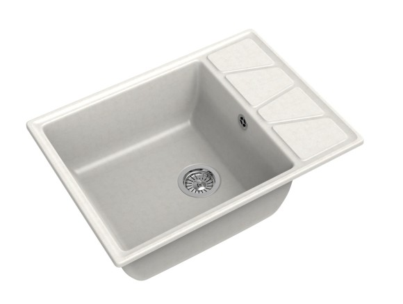 GRANFEST Мойка VERTEX 680L  1-чаша+крыло 680*500мм белый арт.GF-