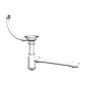  Сифон одинарный Sanplast GRAND 3 1/2" с круглым переливом + гофра. арт. СНР 370-11-01