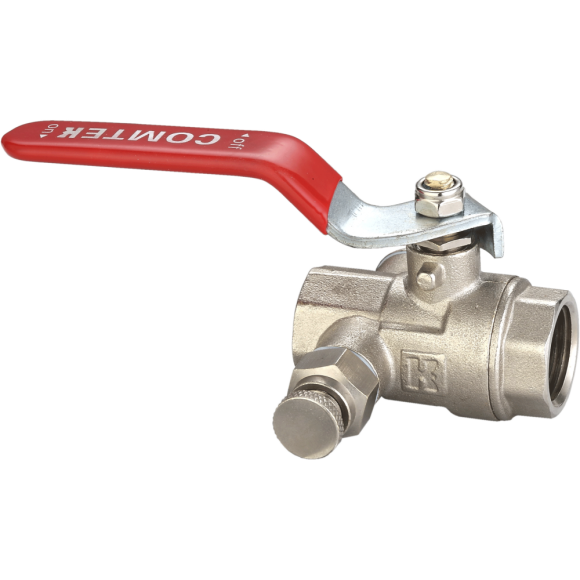 Кран шаровый 1/2" ВРx 1/2" ВР с дренажем и возд. ручка Comtek