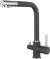 GRANFEST Смеситель для кухни Г-обр. с краном питьевой воды D-35мм графит арт.