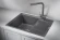 6503, ГРАФИТ (ЧЁРНО-СЕРЫЙ), кухонная мойка, кварц