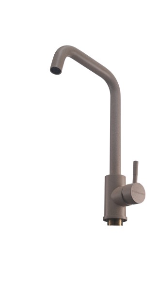 FK02D Смеситель для кухни нержавейка, бежевый EvaGold