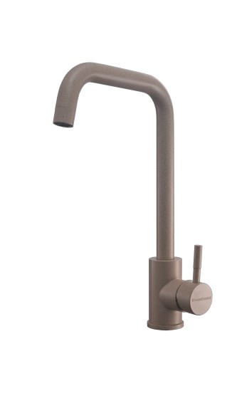 FK02D Смеситель для кухни нержавейка, бежевый EvaGold