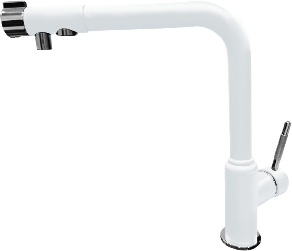 GRANFEST Смеситель для кухни Г-обр. с краном питьевой воды D-35мм иней арт.