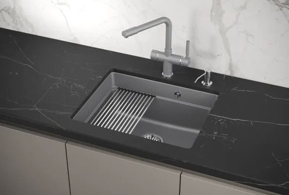 KS-5501U, АЛЮМИНИУМ, кухонная мойка, кварц KS-5501U, АЛЮМИНИУМ, кухонная мойка, кварц
