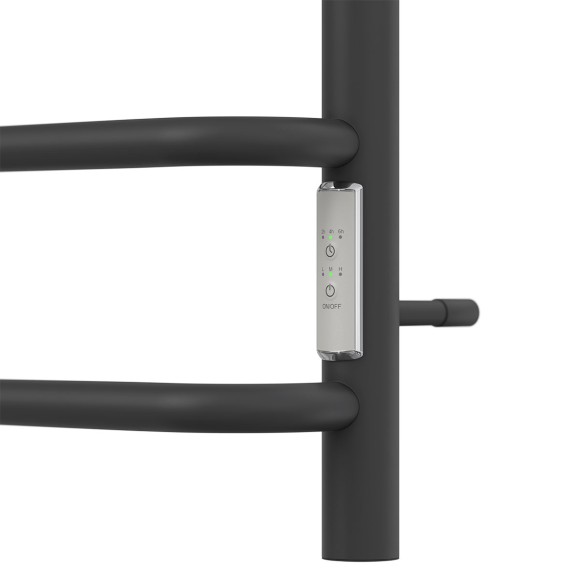 Полотенцесушитель электрический Point Сатурн PN90858B П8 500x800 диммер справа, черный Полотенцесушитель электрический Point Сатурн PN90858B П8 500x800 диммер справа, черный