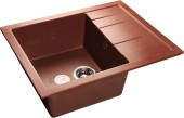 GRANFEST Мойка QUADRO 650L  1-чаша+крыло 650*500мм красный марс арт.GF-