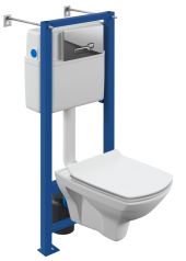 Комплект CARINA XL CO DPL EO slim инсталляция VECTOR кнопка ACTIS пластик хром глянцевый