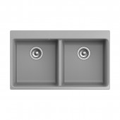 Мойка кухонная RIVELATO Axel 90-2D, 860x510, X-90-2D серый металлик, кварц