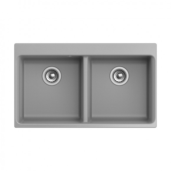Мойка кухонная RIVELATO Axel 90-2D, 860x510, X-90-2D серый металлик, кварц