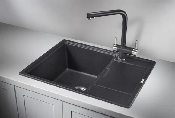 6503, ЧЁРНЫЙ, кухонная мойка, кварц 6503, ЧЁРНЫЙ, кухонная мойка, кварц