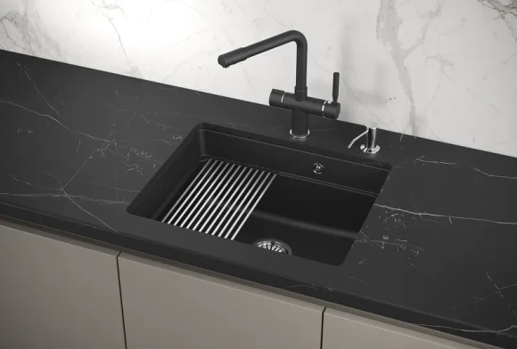 KS-5501U, ЧЁРНЫЙ, кухонная мойка, кварц
