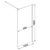 EG6B Душевая шторка EvaGold 100*190, профиль черный матовый, прозрачное стекло