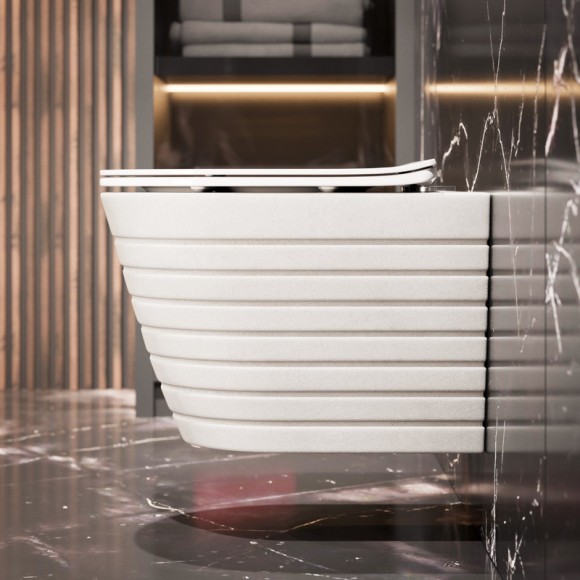 Унитаз подвесной K703 безободковый, сиденье тонкое ДП, крепления 