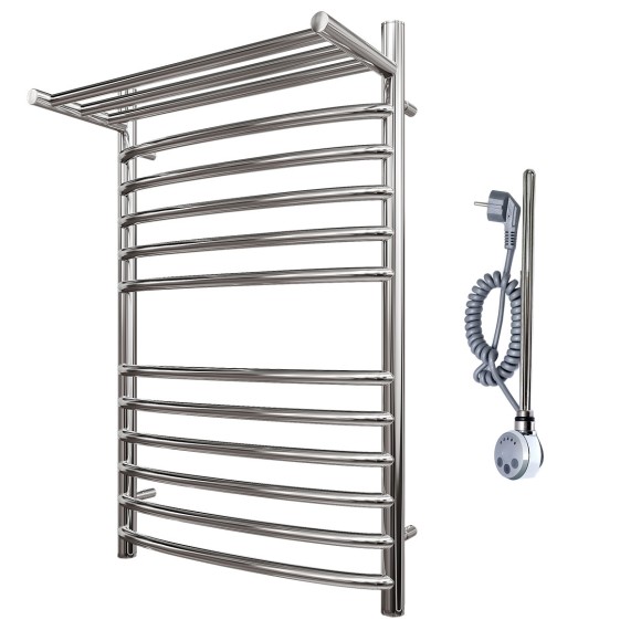 Полотенцесушитель электрический Point Альфа PN05158SPE П11 500x800 с полкой левый/правый, хром Полотенцесушитель электрический Point Альфа PN05158SPE П11 500x800 с полкой левый/правый, хром