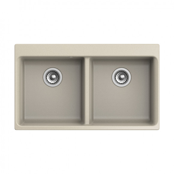 Мойка кухонная RIVELATO Axel 90-2D, 860x510, X-90-2D темно-бежевый, кварц