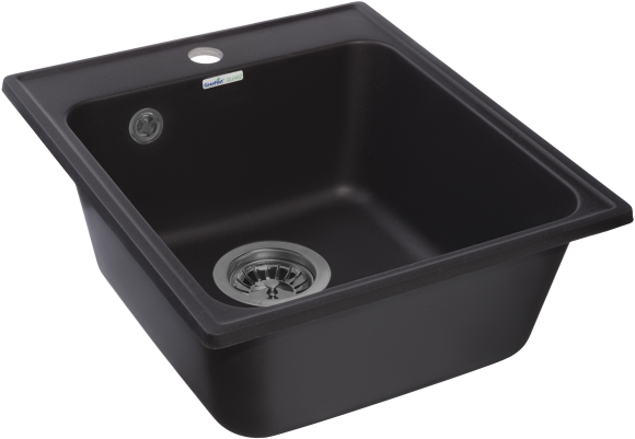 GRANFEST Мойка QUARZ 17  1-чаша 420*480мм черный арт.GF-Z-