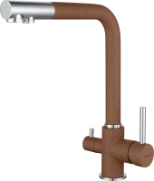 GRANFEST Смеситель для кухни Г-обр. с краном питьевой воды D-35мм терракот арт. GRANFEST Смеситель для кухни Г-обр. с краном питьевой воды D-35мм терракот арт.