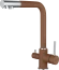 GRANFEST Смеситель для кухни Г-обр. с краном питьевой воды D-35мм терракот арт.