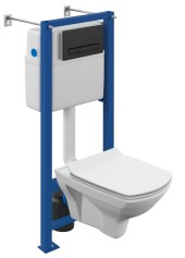 Комплект CARINA XL CO DPL EO slim инсталляция VECTOR кнопка BLICK пластик черный матовый