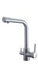 FK042C Смеситель для кухни нержавейка, хром со встр. фильтром (краном) под питьевую воду EvaGold