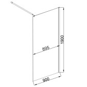 EG6CF Душевая шторка EvaGold 90*190, профиль хром, матовое стекло