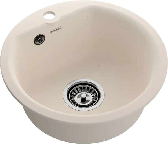 GRANFEST Мойка SMART 435  1 чаша D-435мм белый арт.GF-SM-