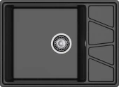 GRANFEST Мойка VERTEX 680L  1-чаша+крыло 680*500мм черный арт.GF-