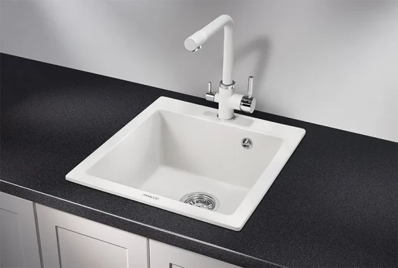 4651, АРКТИК (БЕЛЫЙ), кухонная мойка, кварц 4651, АРКТИК (БЕЛЫЙ), кухонная мойка, кварц