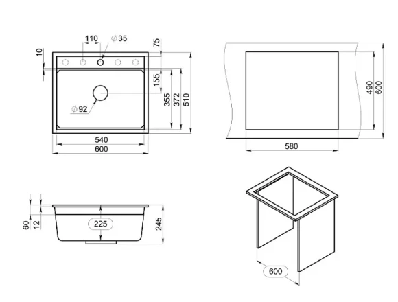 KS-6003, АЛЮМИНИУМ, кухонная мойка, кварц KS-6003, АЛЮМИНИУМ, кухонная мойка, кварц
