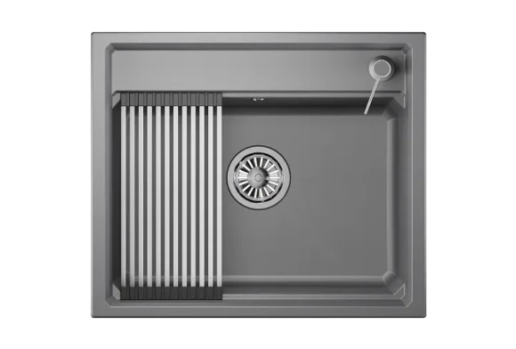 KS-6003, АЛЮМИНИУМ, кухонная мойка, кварц KS-6003, АЛЮМИНИУМ, кухонная мойка, кварц