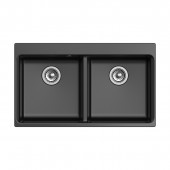 Мойка кухонная RIVELATO Axel 90-2D, 860x510, X-90-2D черный, кварц