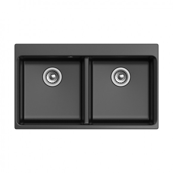 Мойка кухонная RIVELATO Axel 90-2D, 860x510, X-90-2D черный, кварц