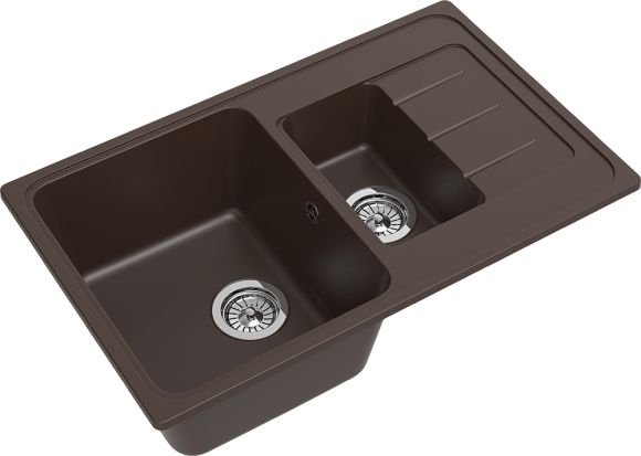EWIGSTEIN Мойка ELEGANT 60KF  1,5-чаши+крыло 782*480мм шоколад арт.EW-
