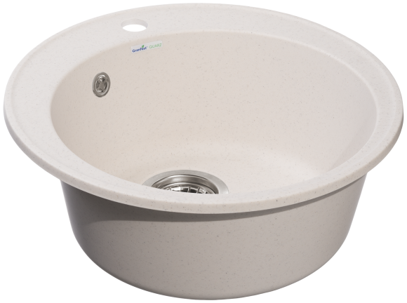 GRANFEST Мойка QUARZ 08  1-чаша D-480мм белый арт.GF-Z-