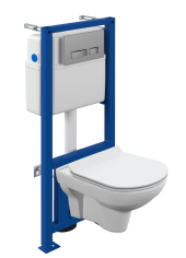 Комплект CITY CO DPL EO slim инсталляция LINK PRO кнопка MOVI пластик хром матовый