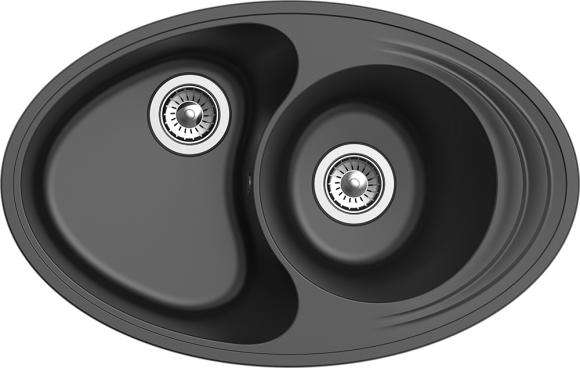EWIGSTEIN Мойка ELEGANT W90KF  1,5-чаши+крыло 820*520мм антрацит арт.EW-