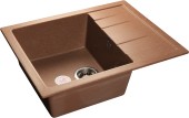 GRANFEST Мойка QUADRO 650L  1-чаша+крыло 650*500мм терракот арт.GF-