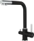 GRANFEST Смеситель для кухни Г-обр. с краном питьевой воды D-35мм черный арт