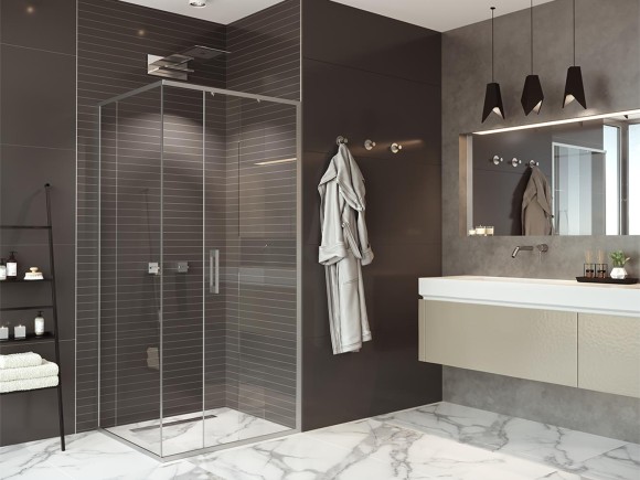 Дверь в нишу Alex Baitler AB61C110 (1100*2000) прозрачное, двери раздвижные