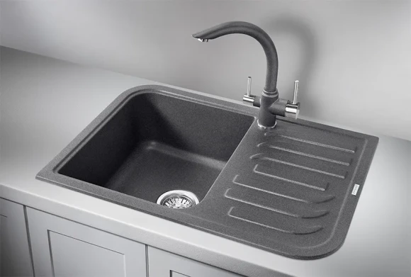 7001, ГРАФИТ (ЧЁРНО-СЕРЫЙ), кухонная мойка, кварц