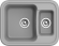 EWIGSTEIN Мойка ANTIK 60К  1,5 -чаши  660*510мм серый металлик арт.EW-