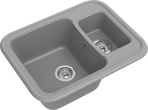 EWIGSTEIN Мойка ANTIK 60К  1,5 -чаши  660*510мм серый металлик арт.EW-