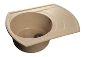 GRANFEST Мойка RONDO 650L  1-чаша+крыло 650*500мм бежевый арт.GF-