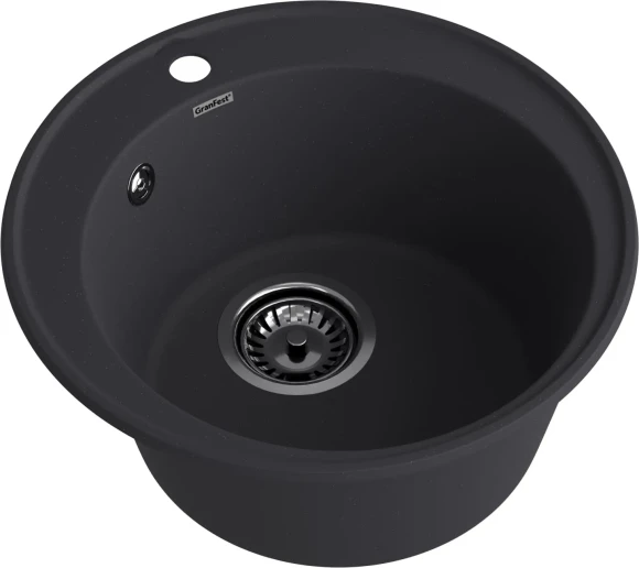 GRANFEST Мойка QUARZ 08  1-чаша D-480мм черный арт.GF-Z-