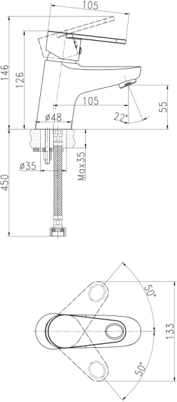 Смеситель для раковины CARI однорычажный