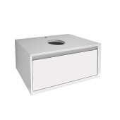 Тумба INSIGHT, 80 см, подвесная, стеклянная столешница с отверстиями для установки накладного умывальника и смесителя, 1 ящик, белый глянец Тумба INSIGHT, 80 см, подвесная, стеклянная столешница с отверстиями для установки накладного умывальника и смесителя, 1 ящик, белый глянец