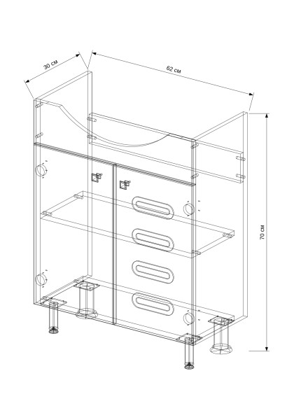 65 Тумба "Melania 65 №3" (ум. Балтика 650/ Элеганс 650)